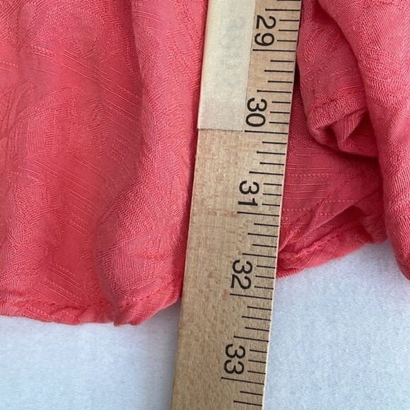 Free People Fiesta dress coral crochet lace bodice flowy asymmetrical hem XS - Picture 8 of 10